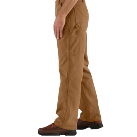 Carhartt B11 Washed Duck Work Dungaree Jeans Carpenter Style Brown Size 50 x 32 - Picture 7 of 8
